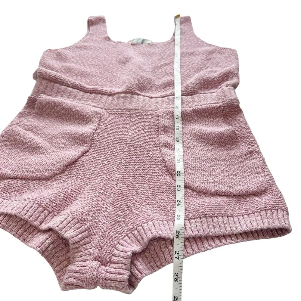 Free People Beach Declan Sweater Romper Crocus Pink Size Large Pockets Summer